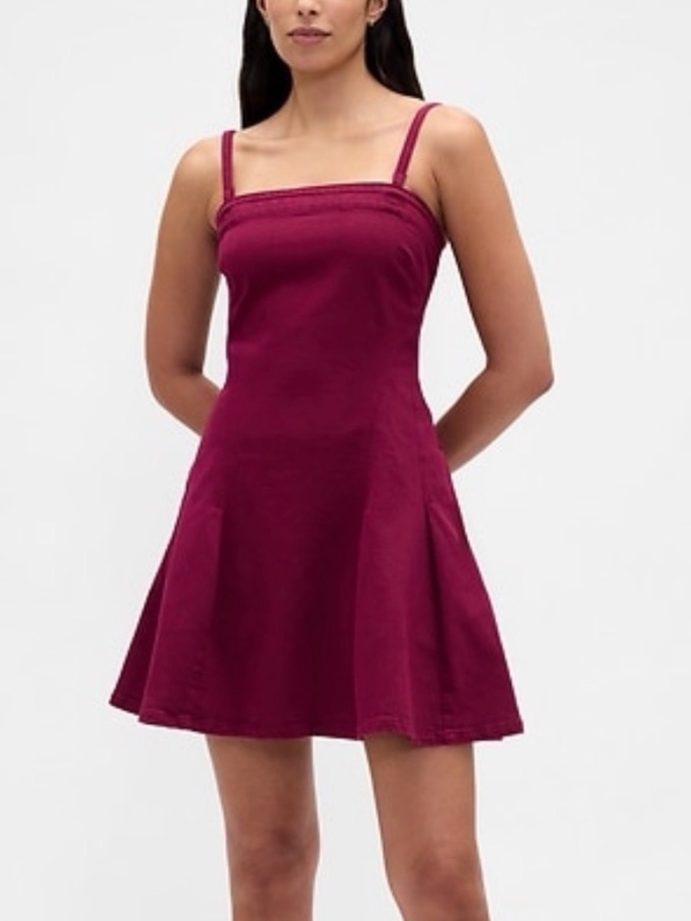Gap red denim mini dress